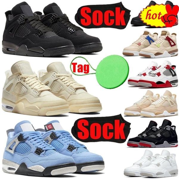 

4 4s mens basketballs shoes black cat sail red thunder white oreo university blue cactus jack fire red shimmer bred what the basketball men