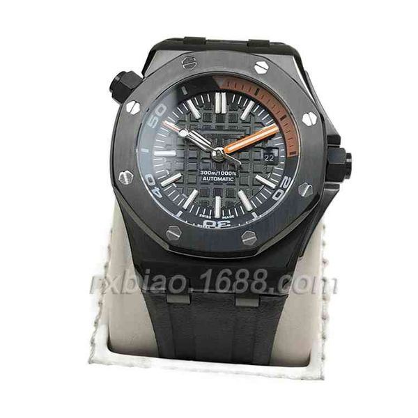 

brand offshore seri 15710st mechanical watch 42mm three needle tape 316 fine steel men's watch, Slivery;brown