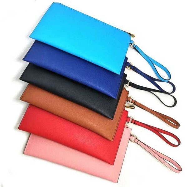

designers zipper wallets credit card slots envelope flap square women men portable pu classic floral coin wallet purses clutch leather color, Black
