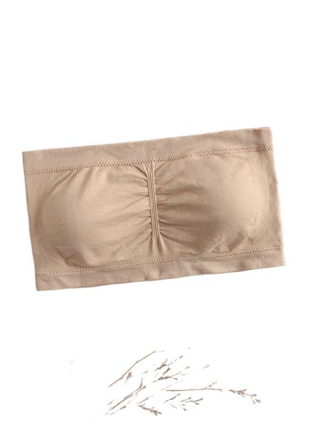

plain ruched strapless bralette j9ja#, Black;red
