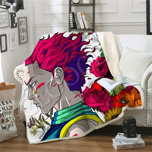 

cloocl factory whole japanese anime hunter x hunter blanket 3d print double layer casual sofa youth bedding throw fashion blan220z
