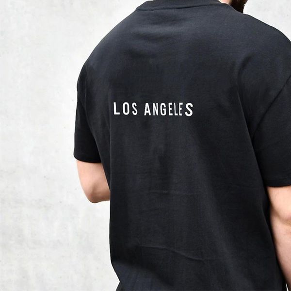 

los angeles reflective t-shirts la limited casual short sleeves tee cotton t shirts men women hip hop streetwear mg200138, White;black