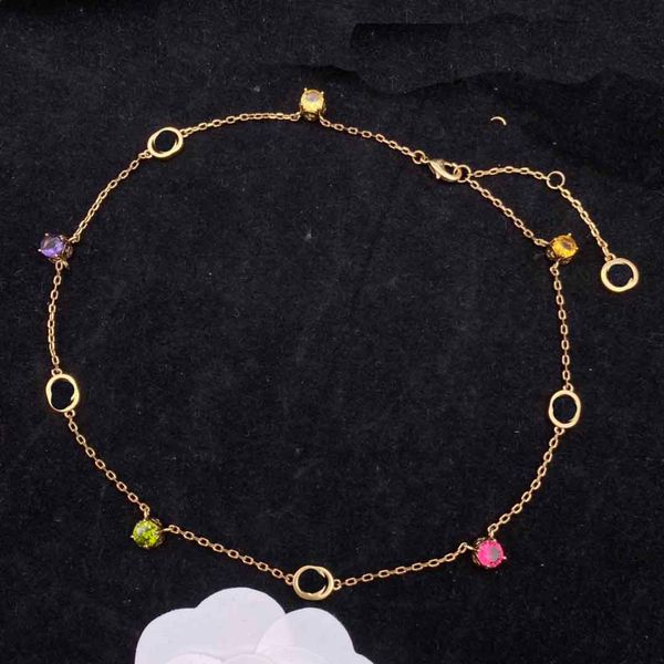 

fashion chains new designed colored diamonds letter women necklace bracelet holiday style ladies designer jewelry, Silver