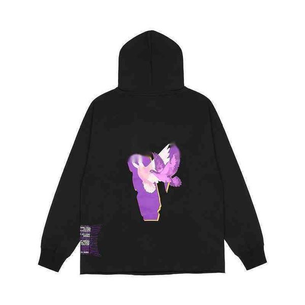 

designer hooded sweater trendy brand v 22 lo sweater american hip hop loose oversize sweaters classic large print for men and women, Black