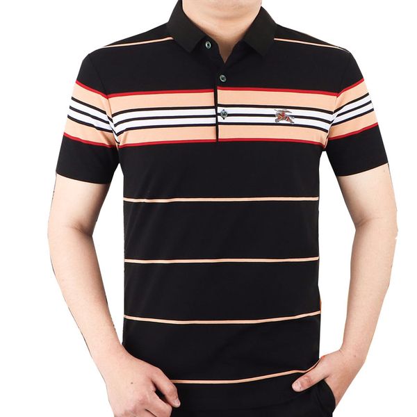 

blue t-shirt luxury brand mens designer polo t shirt summer fashion breathable short-sleeved lapel casual 1:1 black blue, White;black