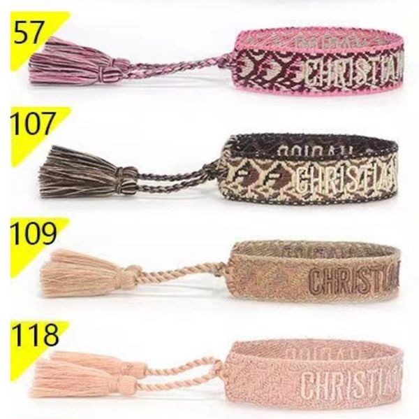 

fashion brand friendship charm bracelets bangles women men adjustable embroidery tassel bangle couple braided jewelry designer woven fabrics, Golden;silver