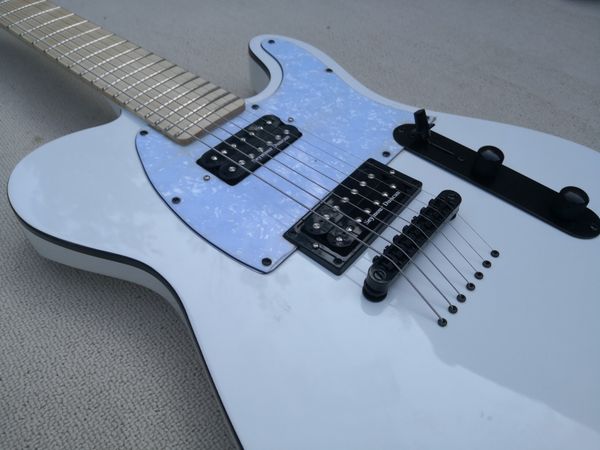 

7 strings electric guitar maple neck set in basswood body rosewood fingerboard fixed bridge black buttons