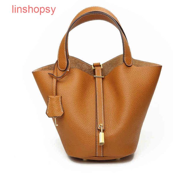 

herme bags picotinslocks bags 18 22 26cm bag womens new 2022 first layer cowhide bucket fashion hand