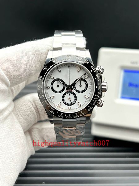 nuova versione orologi Mens quadrante bianco blu vetro zaffiro 40mm 1165001 16509 bracciale in acciaio inossidabile JH 4130 cronografo automatico orologi da uomo di alta qualità