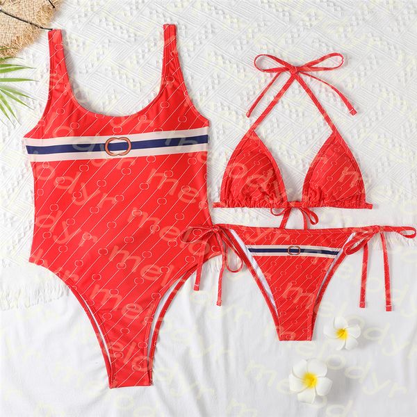 

bandage bikini set summer one piece swimwear fashion letter print women vacation swimsuit, Black