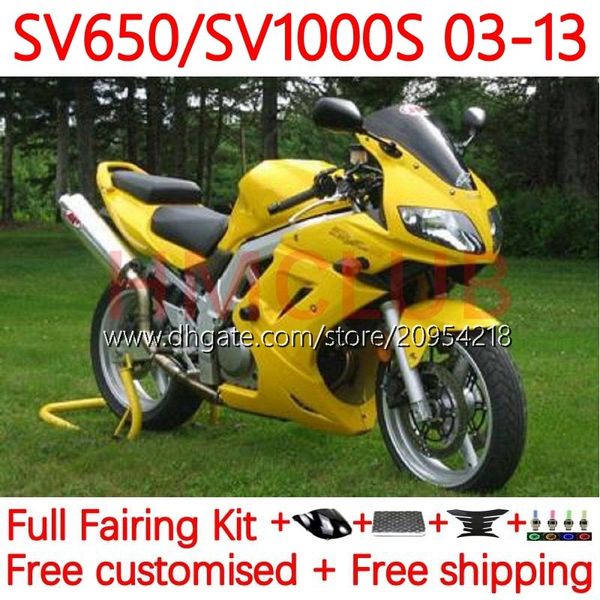 Body Kit für Suzuki SV1000 SV650 SV-650 SV 1000 650 S 03–13 11No.18 SV-1000 SV650S SV1000S 03 04 05 06 07 08 SV 650S 1000S 2003 2009 2010 2011 2012 2013 Verkleidungsmaterial gelb