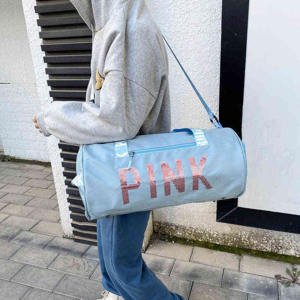 

pink travel bag sports waterproof fitness shingle portable shoulder storage