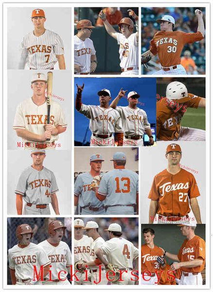 

xflsp nca custom texas longhorns baseball jersey skyler messinger gavin kash dylan campbell murphy stehly mitchell daly jack o\, Black
