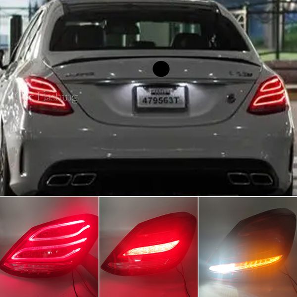 Conjunto de luz traseira led para mercedes benz w205 c180 c200 c260 c300 2015-2019 luzes traseiras lâmpada de parada de freio luz de nevoeiro acessórios do carro