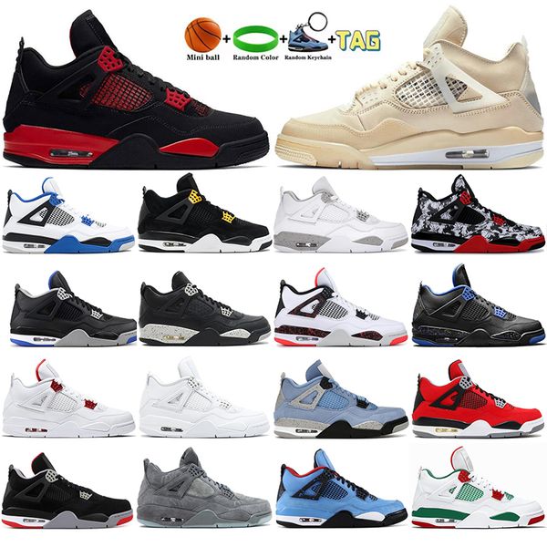 

jumpman 4 og 4s sail oreo shimmer mens basketball shoes university blue red thunder the wild things zen master black taupe haze men women sn, White;red