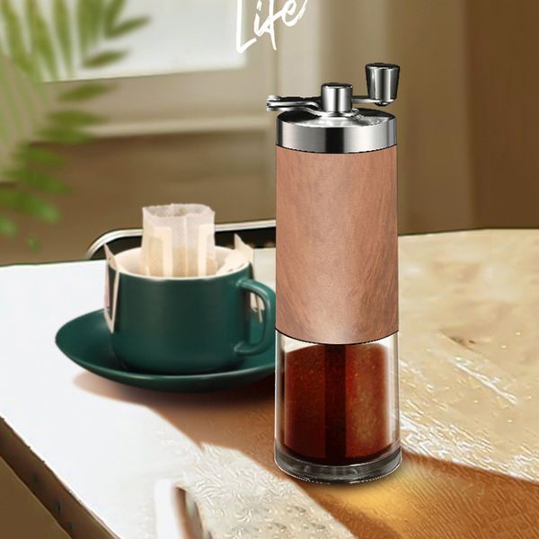Folding Handle Manual Coffee Grinders with Ceramic Grinding-core Portable Stainless Steel Hand Pepper Grinder Household Hands Coffees Machine ZL1277