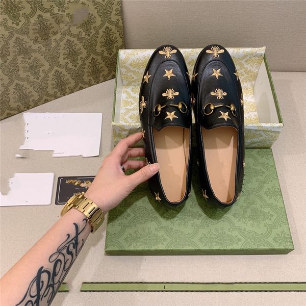 

designer shoes woman casual loafer flats slipper luxury horsebit loafers princetown horsebit slippers metal buckled classic italia tiger emb, Black