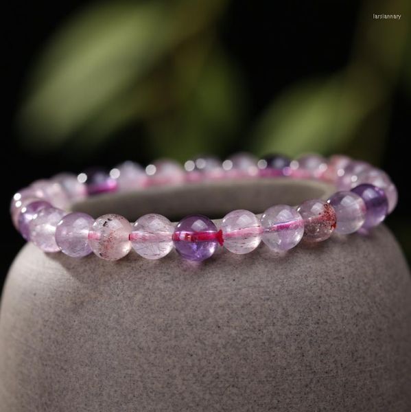 Link -Kette handgefertigtes Material losen Perlen Ring natürliche Super Seven Amethyst Armbänder für Frauen Mädchen Einfacher und schöner Schmuckstück Lars22