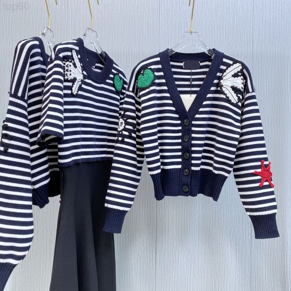 

women's t-shirt designer special  * q series ~ new stripe aircraft love embroidery chapter aging wool knitted cardigan + dress4ty7 200, White