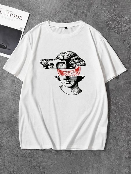 

men figure graphic tee h8v6#, White;black