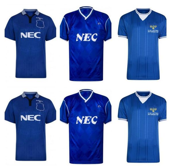 

1985 1995 1996 rotterdam ferguson retro soccer jerseys home blue classic camiseta 95 96 vintage football shirts kanchelskis stuart amokachi, Black;yellow