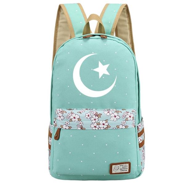 Sagnose islamiche ragazze musulmane donne donne tela fiore studenti per zaino per laptop satchel boompack muschia