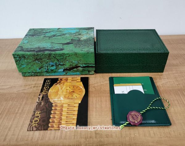 

5pcs selling green watch boxes original box card wood boxes for oyster perpetual 126710 116500 126600 114300 126720 116610 president watches, Black;blue