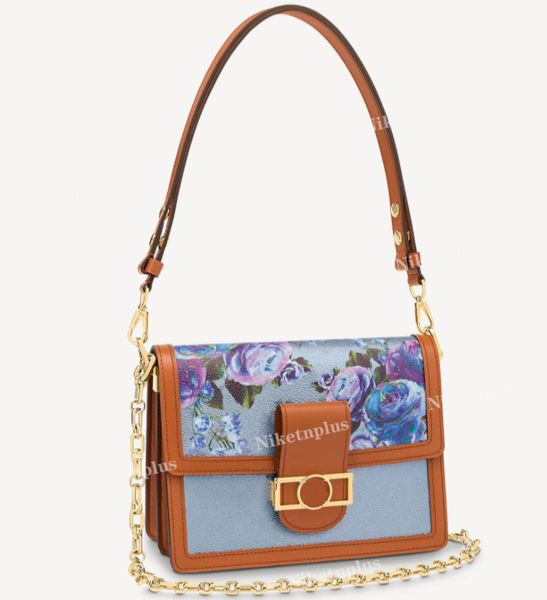 

shoulder bags autumn and winter dauphine floral women buttercup pattern with circle lock m21266