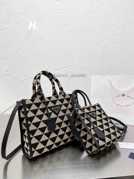 

hh small symbole jacquard fabric handbag tote shoulder bags women designer shopping bag satchel luxury messenger cross body