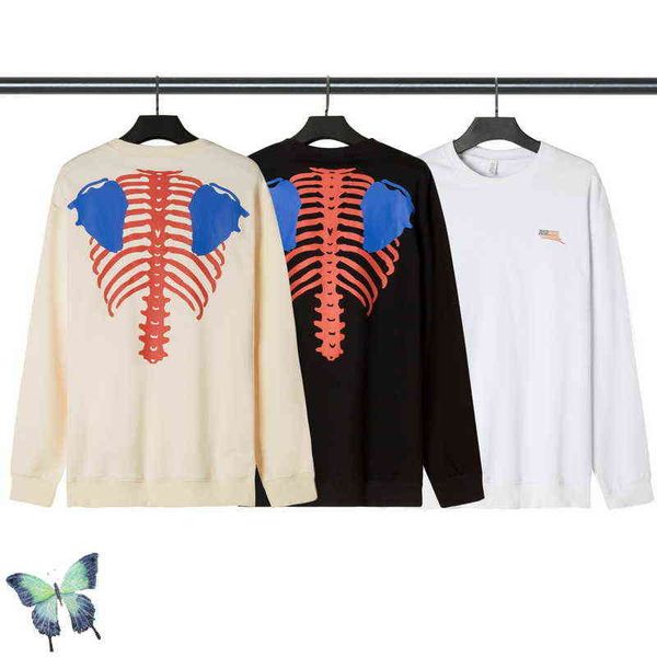 

skeleton batik printed high street men's women's kapital sweatshirts g220816, Black