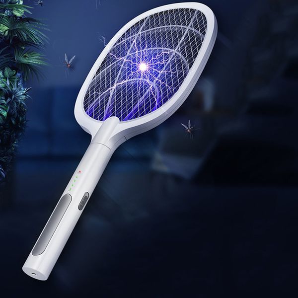 Elettrico Mosquito Killer Fly Swatter Anti Pest Repeller Bug Zapper Insetto Racchetta Trappola Manico Lungo Per Camera