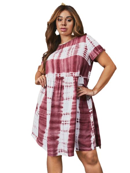 

plus tie dye smock dress q1ya#, Black