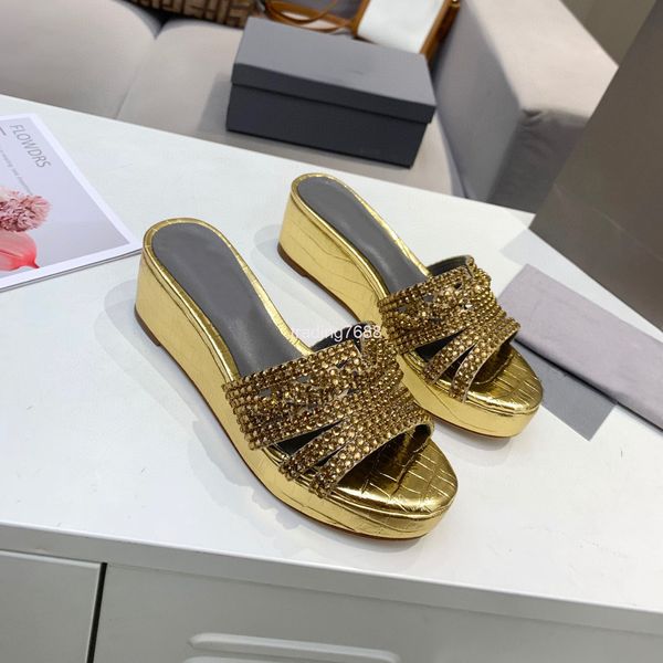 

slippers women's thick soles summer style external wearing sandals fashion leisure slope heel platform flip flops high, Black