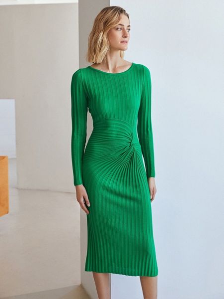 

motf premium wool mix twist sweater dress k32u#, White;black