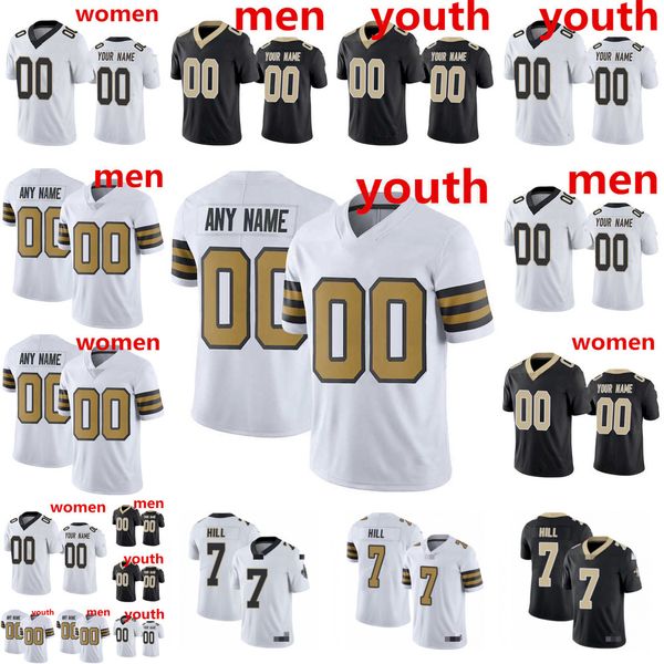 

football jerseys new orleans''saints''41 alvin kamara 7 taysom hill 13 michael thomas, Black;red
