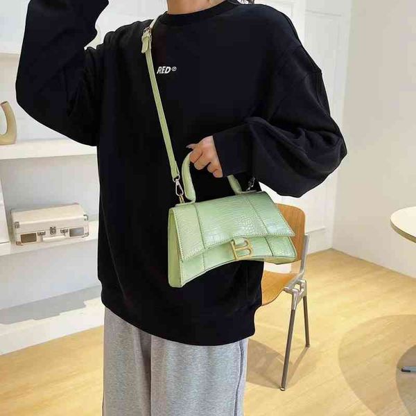 

purses simple crocodile handbag new bright leather casual shoulder letter messenger women's handbags