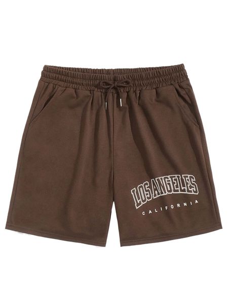 

romwe guys letter graphic shorts w4qm#, White;black