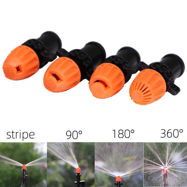 Attrezzature per l'irrigazione Irrigatore per irrigazione 90°/180°/360°/striscia Ugello Opzionale Mucchio di legno Connettore a vite Barb Adatto per piante da giardino Serra