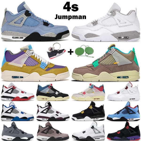 

men woman basketball shoe jumpman 4s 4 desert moss taupe haze university blue white oreo black cat cactus jack man trainers sports shoes