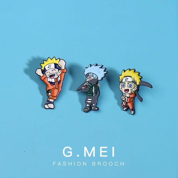 

new fashion naruto animation peripheral japanese cute cartoon brooch badge clothing packaging accessories men and women, Blue