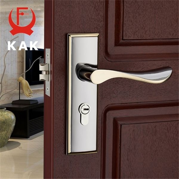 KAK Modern Mute Room Door Lock Maniglia Fashion Interior Door Knobs Single Bolt Door Lock Antifurto Gate Lock Hardware per mobili 201013