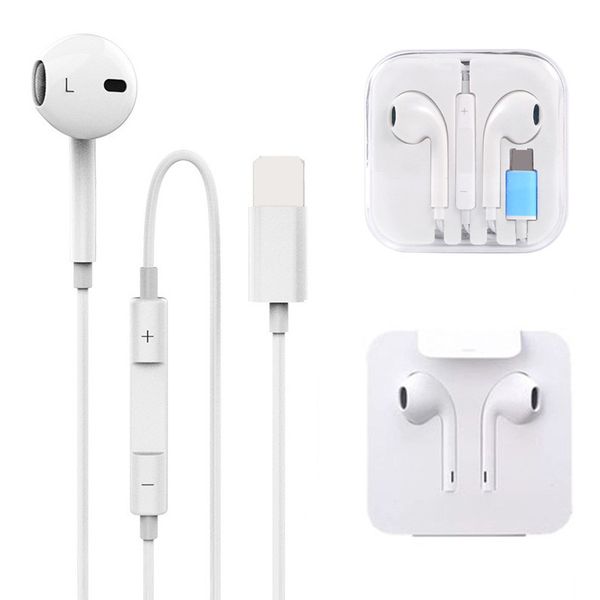

headphone headset for apple iphone 7 13 pro mobile phone in-ear earphones bluetooth pop-up wire-controlled call wired headset bluetooth ligh