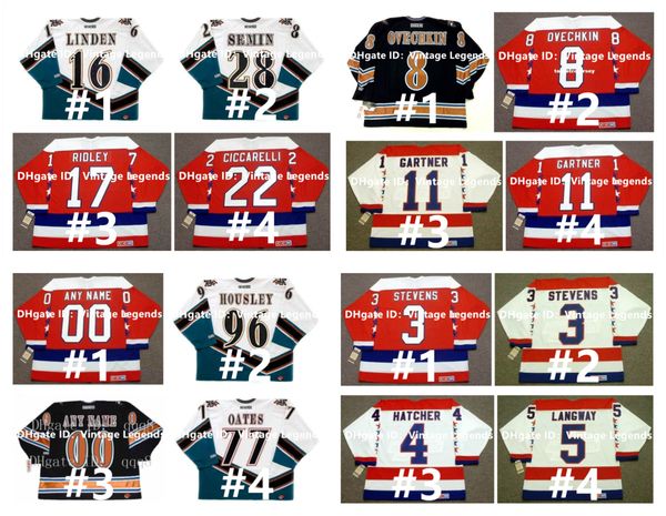 

vintage ccm capitals hockey jersey alexander ovechkin peter bondra rod langway jaromir jagr dale hunter al iafrate mike gartner trevor linde, Black;red