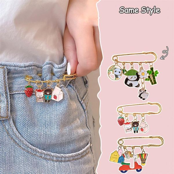 

waist artifact brooch cute pants waist tighten change small pin fixed clothes pants waist pin accessories312o, Gray
