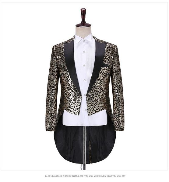 

men's tracksuits men's tracksuits 100%real mens leopard tuxedo swallowtail jacket with pants performance jacket/party/stage perfor, Gray