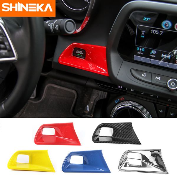 

shineka engine start sbutton trim keyless start switch cover for chevy camaro 2017+ car styling