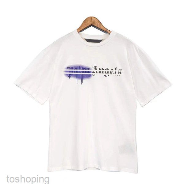 

designer of luxury t-shirt brand palms angels angel t shirt pa clothing spray letter short sleeve spring summer tide men and women tee 9b, White;black