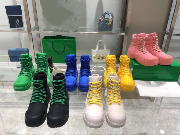 

puddle bomber padded technical fabric lace-up boots combat boot chai bottegas''venetas hjc, Black