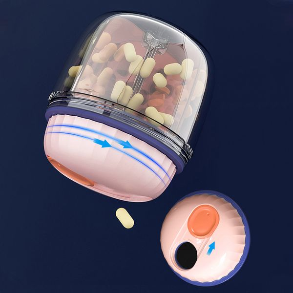

high-capacity pill case rotary large space pills box for tablets weekly pillbox vitamin medicine storage pill's box pastillero 220711