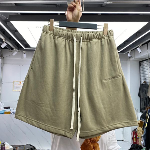 

casual shorts running jogger men women fleece embroidery baggy skateboard beach short pants, White;black